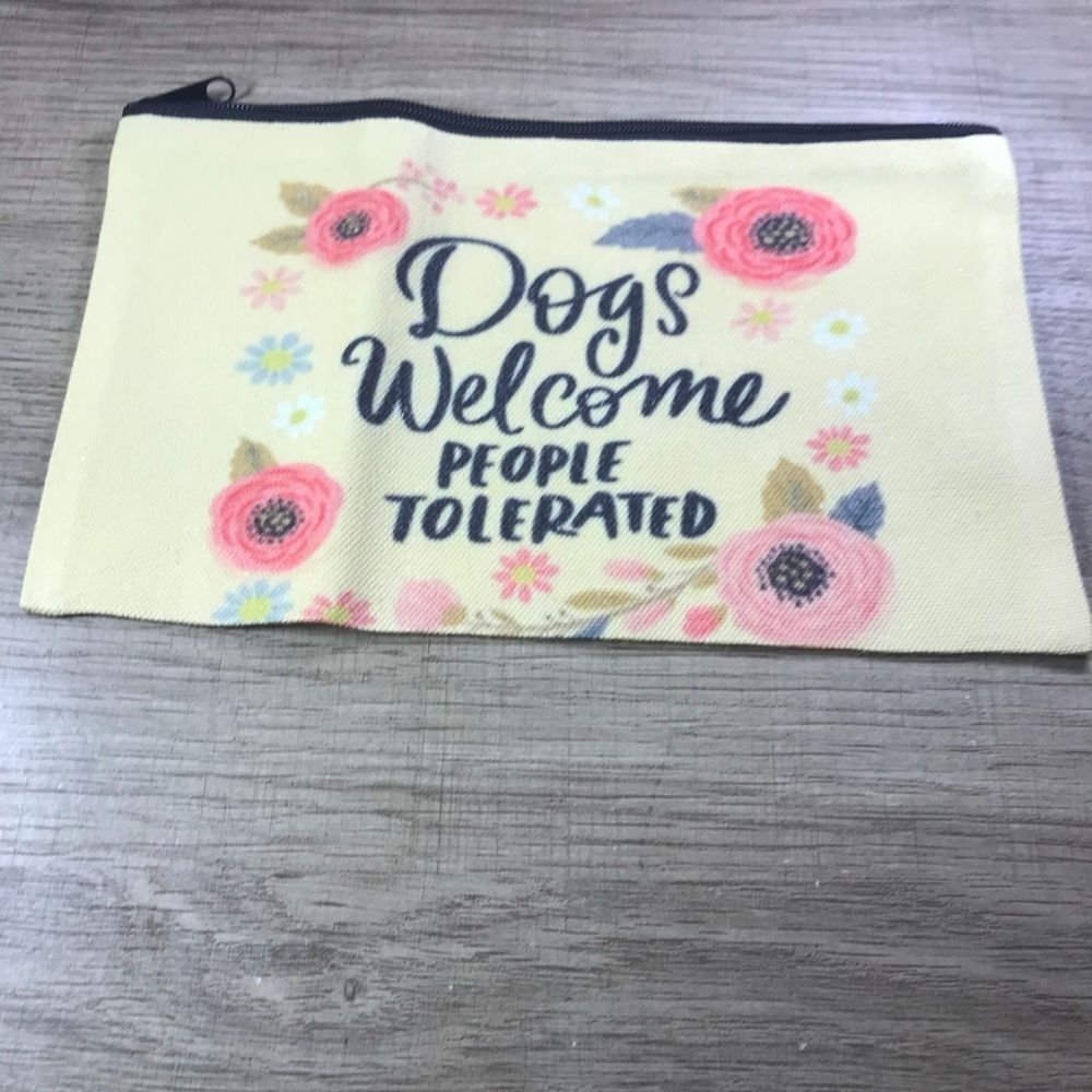 Floral Dog Lover's Makeup Bag Pouch
